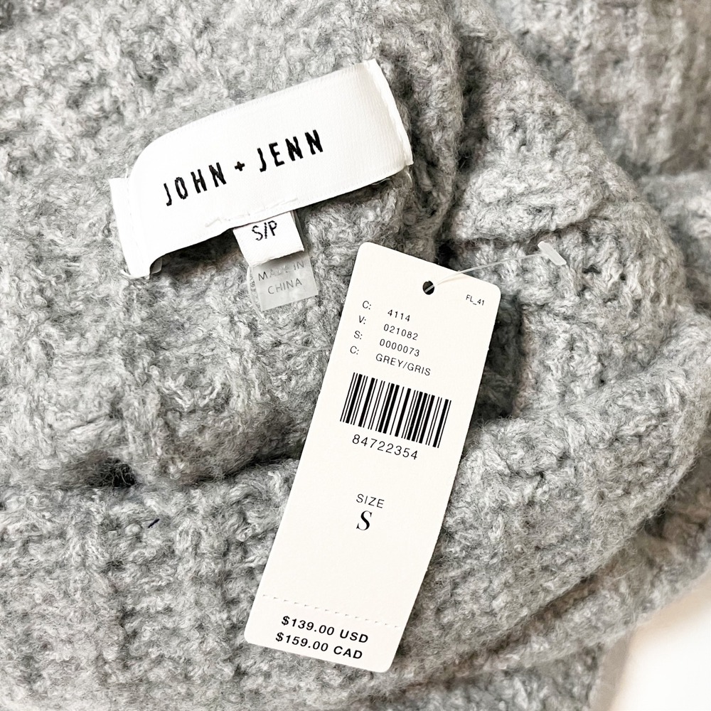 Anthropologie John + Jenn NWT Grey Waffle Knit Sleeveless Turtleneck Sweater S - Picture 10 of 13